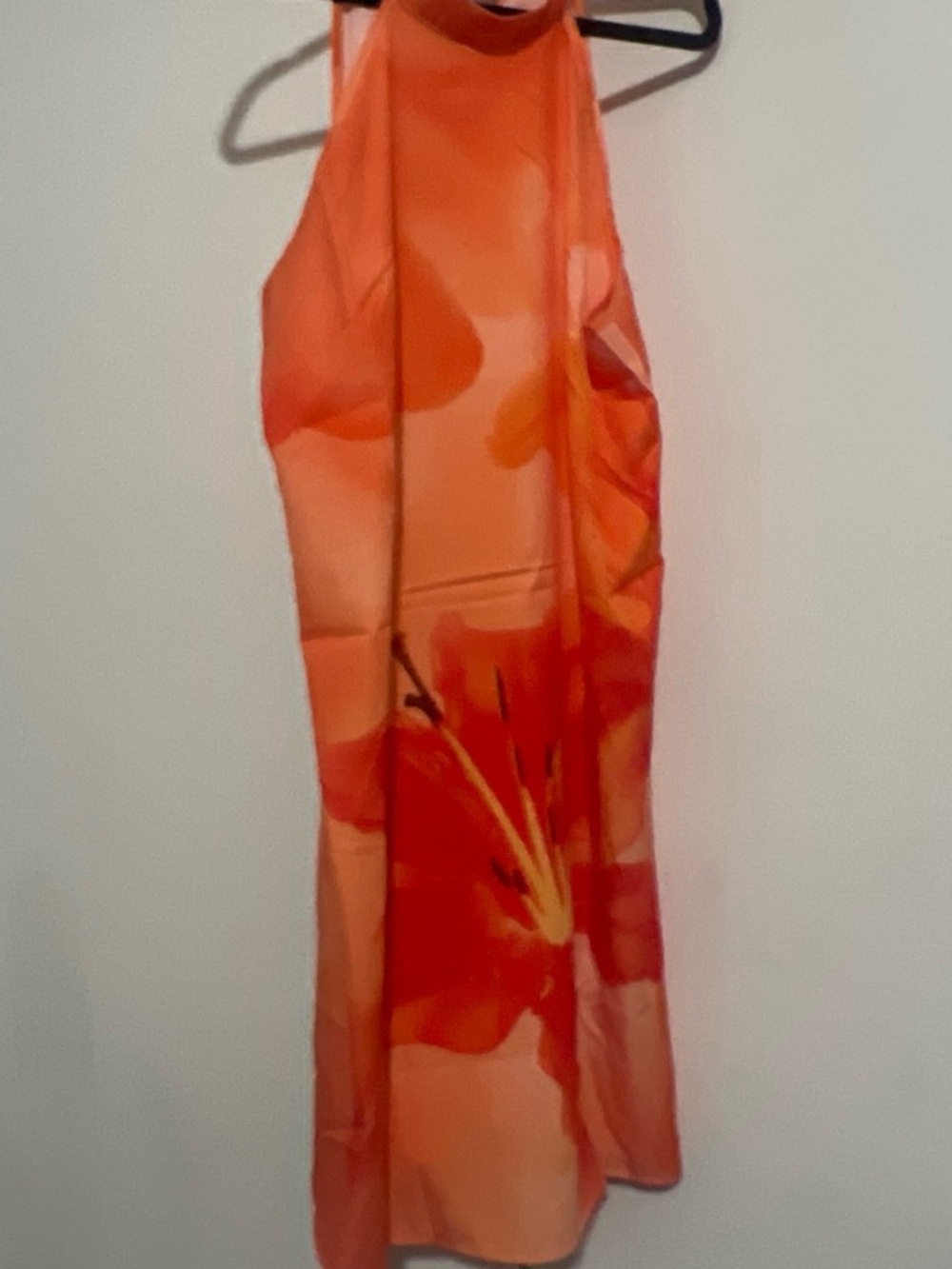 Sleeveless Orange Floral Maxi Dress